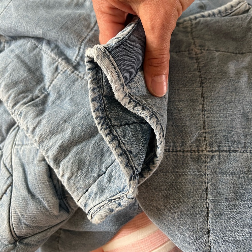 Free People Light Blue Quilted Denim Jacket - Picture 5 of 6